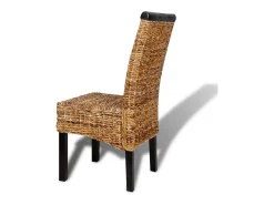 Sillas de comedor 4 unidades madera maciza de mango y abacá