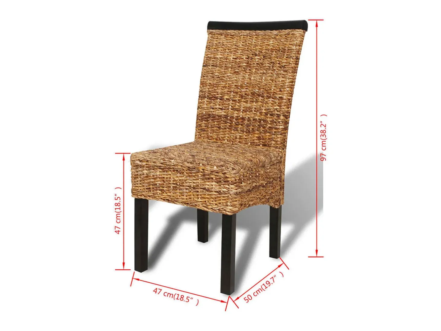Sillas de comedor 4 unidades madera maciza de mango y abacá