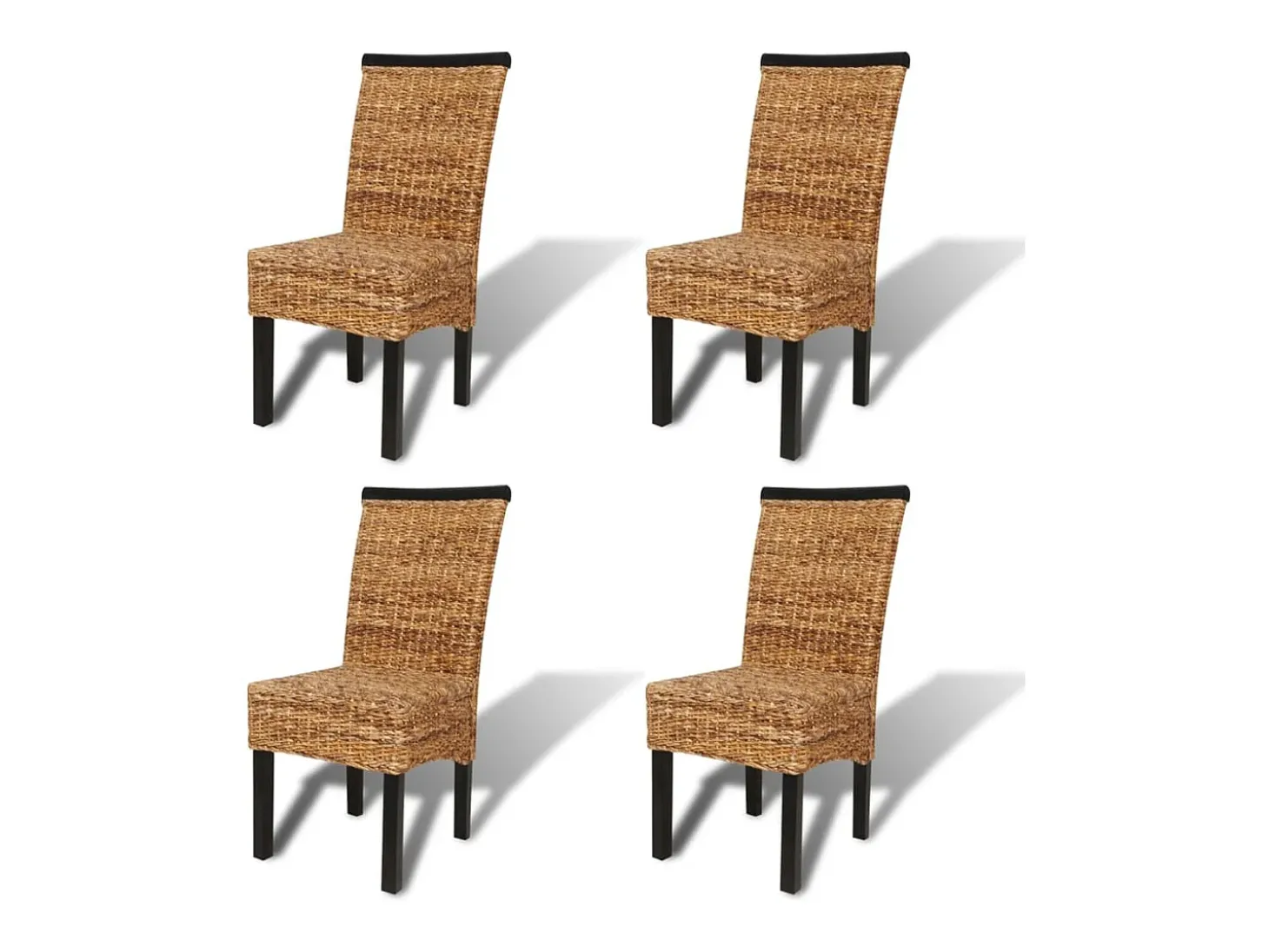 Sillas de comedor 4 unidades madera maciza de mango y abacá