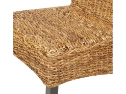 Sillas de comedor 4 unidades madera maciza de mango y abacá
