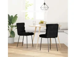 Sillas de comedor 2 unidades terciopelo negro