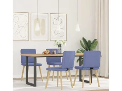 Sillas de comedor 4 unidades tela azul jeans