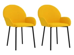 Sillas de comedor 2 unidades terciopelo amarillo