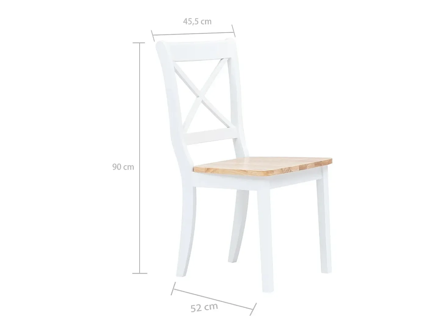 Sillas de comedor 6 unidadesmadera maciza caucho blanco madera claro