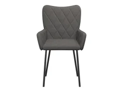 Sillas de comedor 2 unidades tela gris oscuro