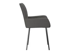 Sillas de comedor 2 unidades tela gris oscuro