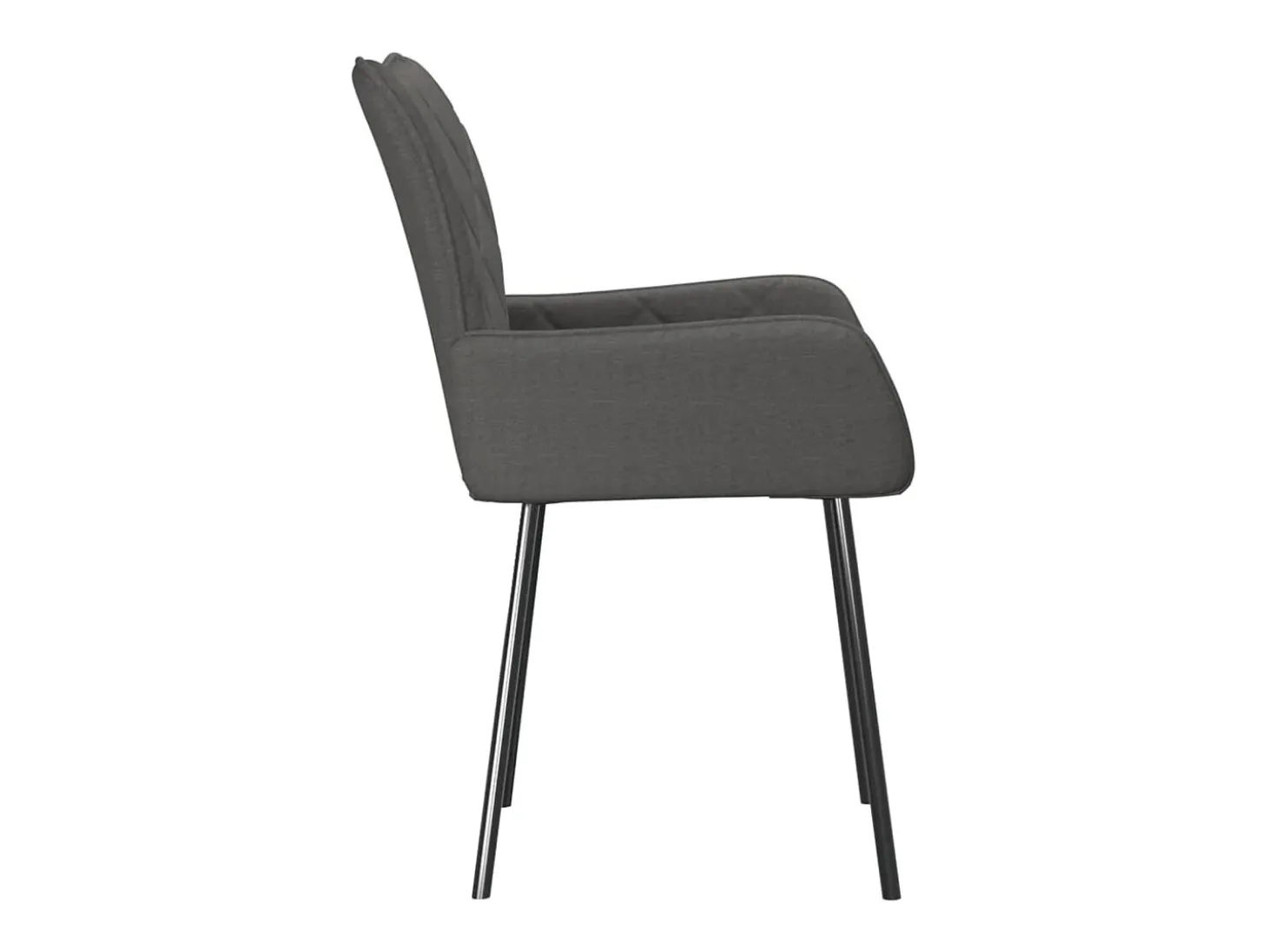 Sillas de comedor 2 unidades tela gris oscuro
