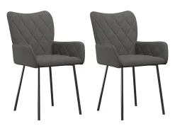 Sillas de comedor 2 unidades tela gris oscuro