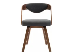 Sillas de comedor 2 unidades madera curvada y tela gris oscuro