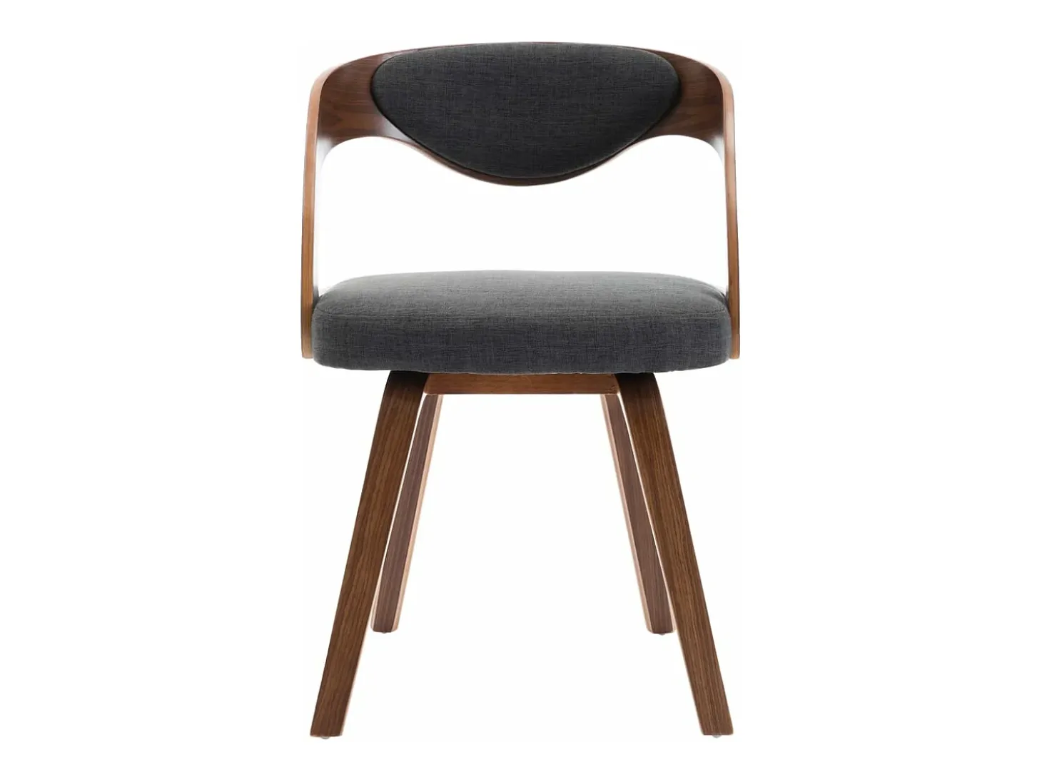 Sillas de comedor 2 unidades madera curvada y tela gris oscuro