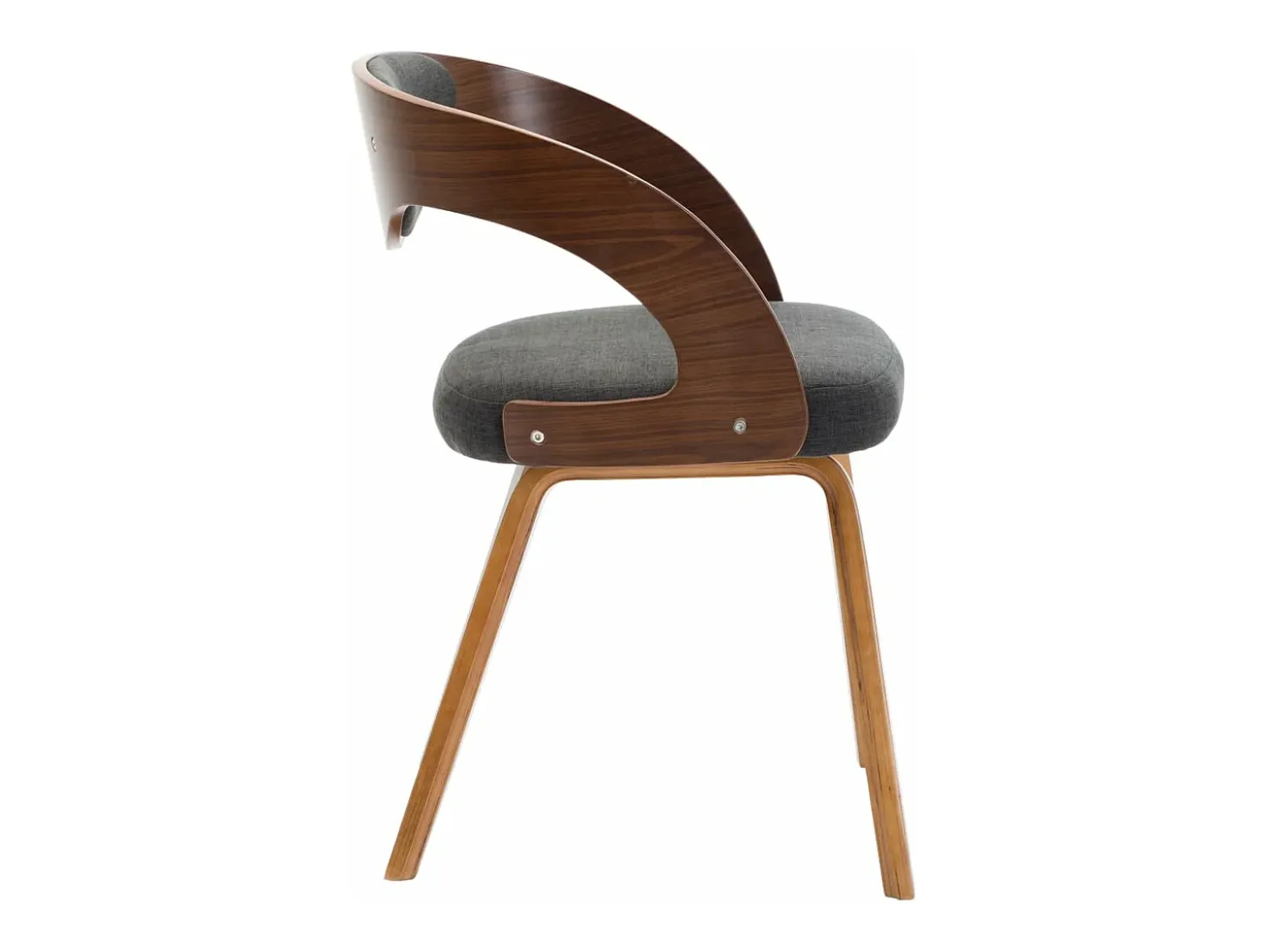 Sillas de comedor 2 unidades madera curvada y tela gris oscuro