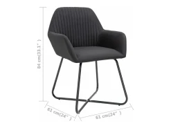 Sillas de comedor 6 unidades de tela negra