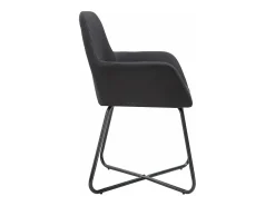 Sillas de comedor 6 unidades de tela negra