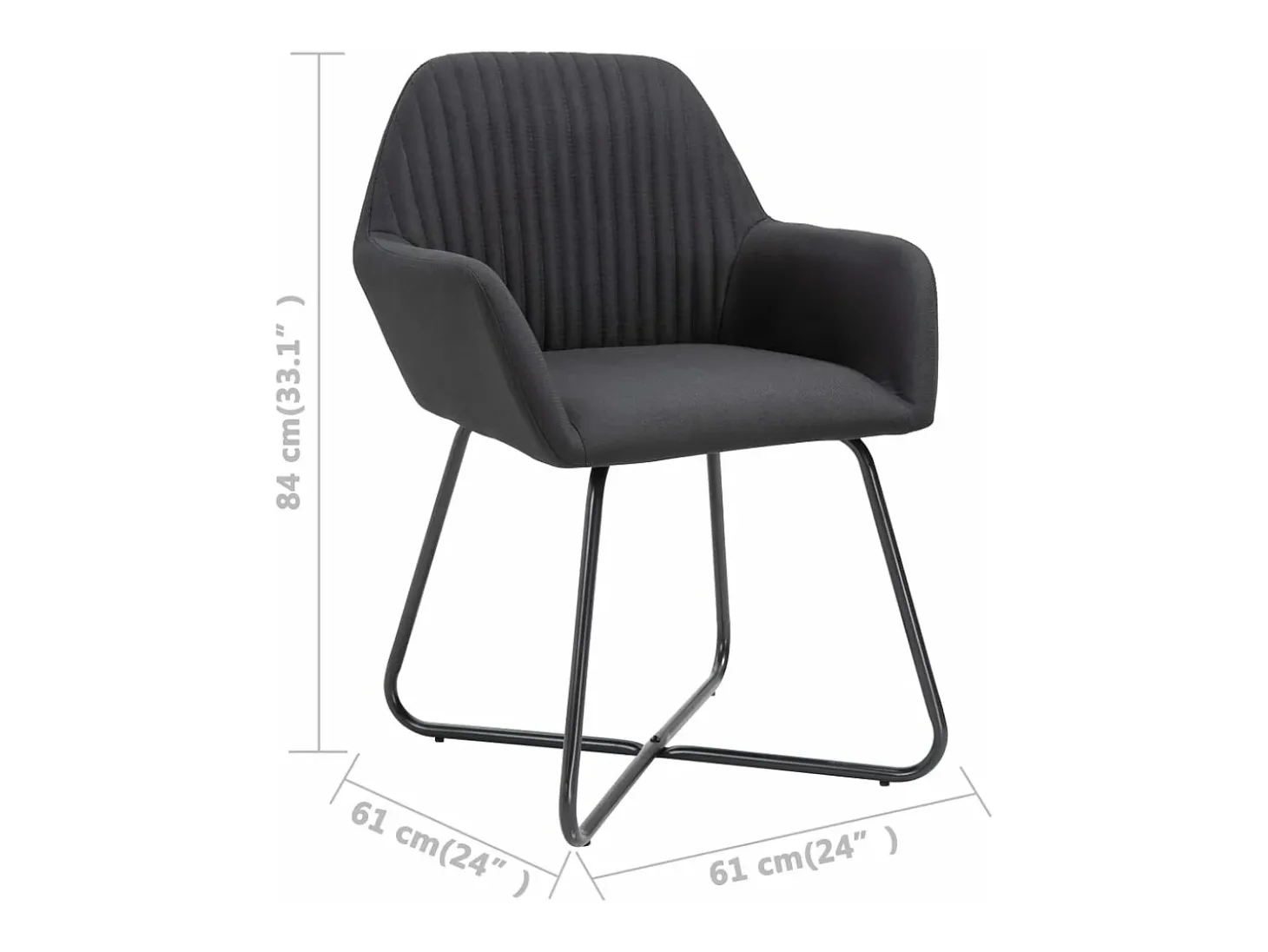 Sillas de comedor 6 unidades de tela negra