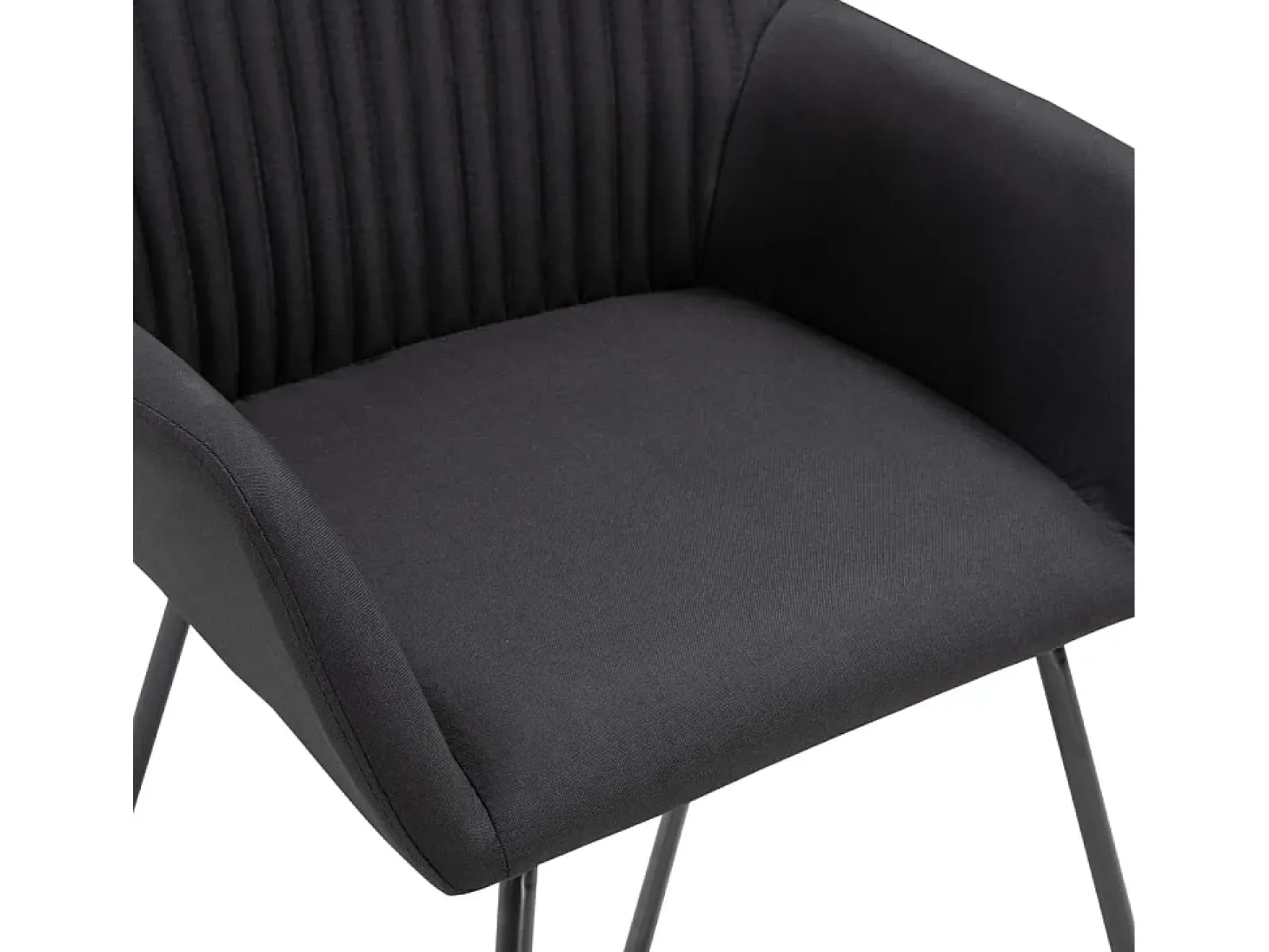 Sillas de comedor 6 unidades de tela negra