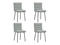 Sillas de comedor 4 unidades terciopelo gris claro