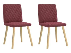 Sillas de comedor 2 unidades tela rojo tinto