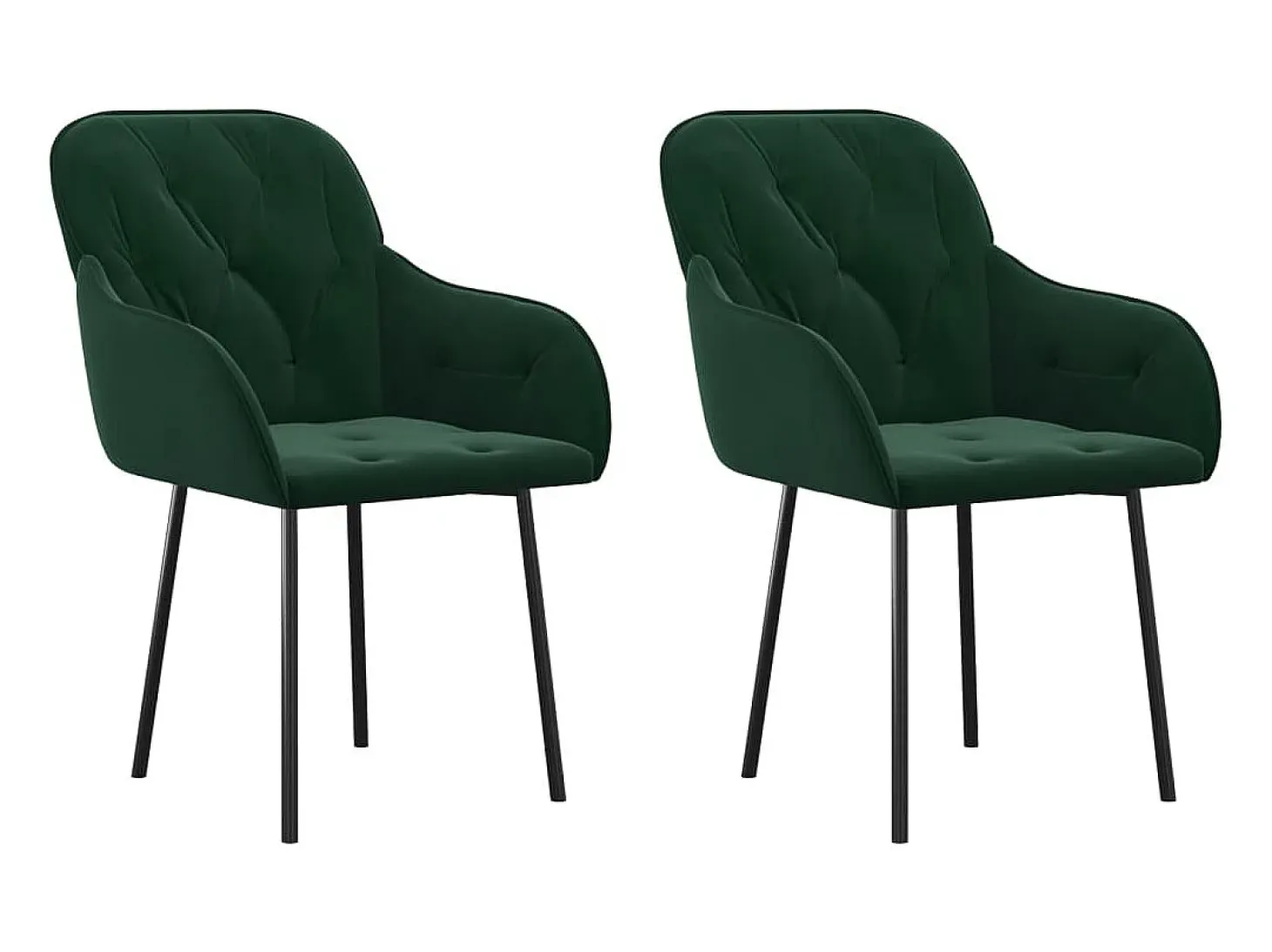 Sillas de comedor 2 unidades terciopelo verde oscuro