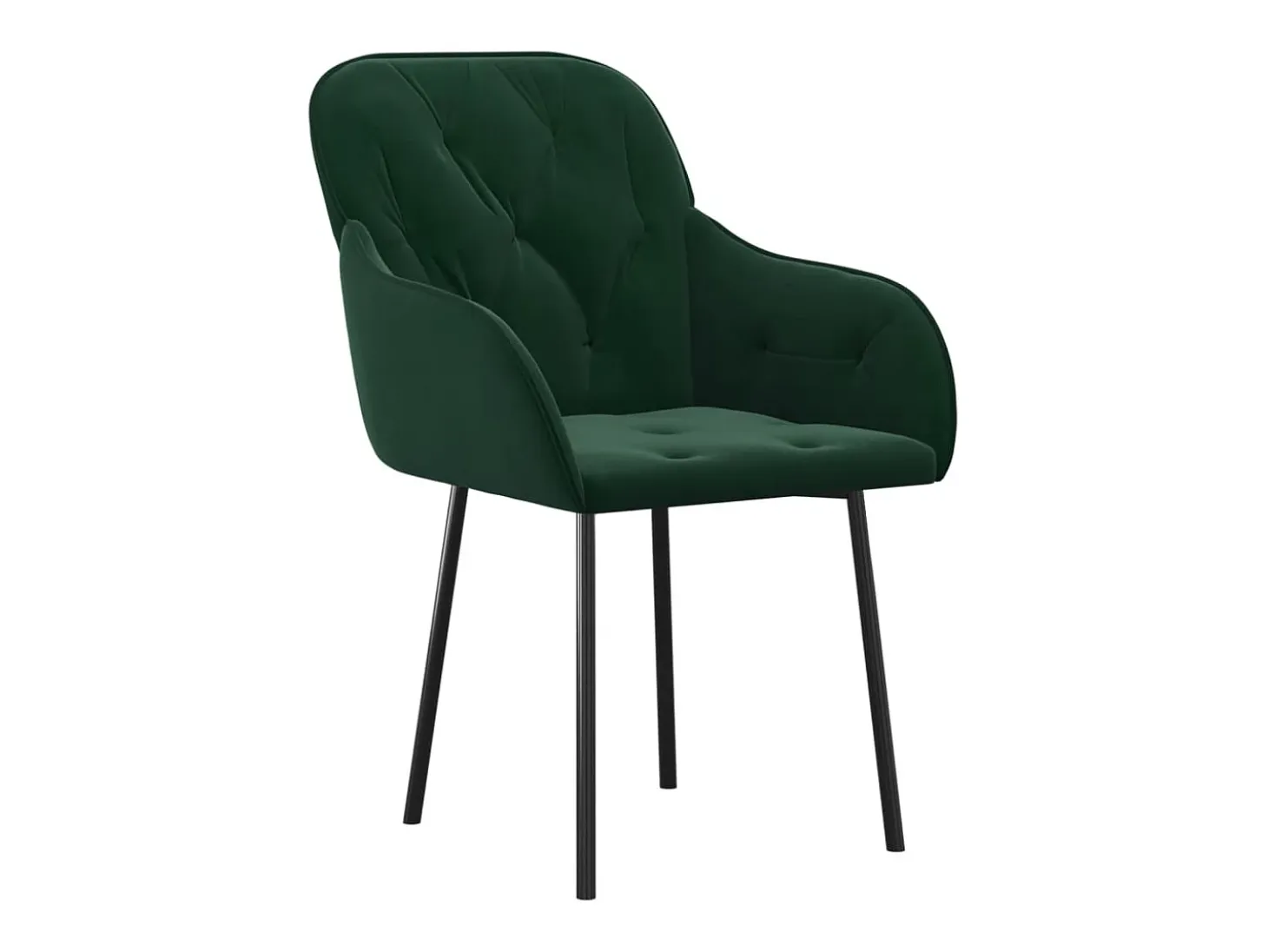 Sillas de comedor 2 unidades terciopelo verde oscuro