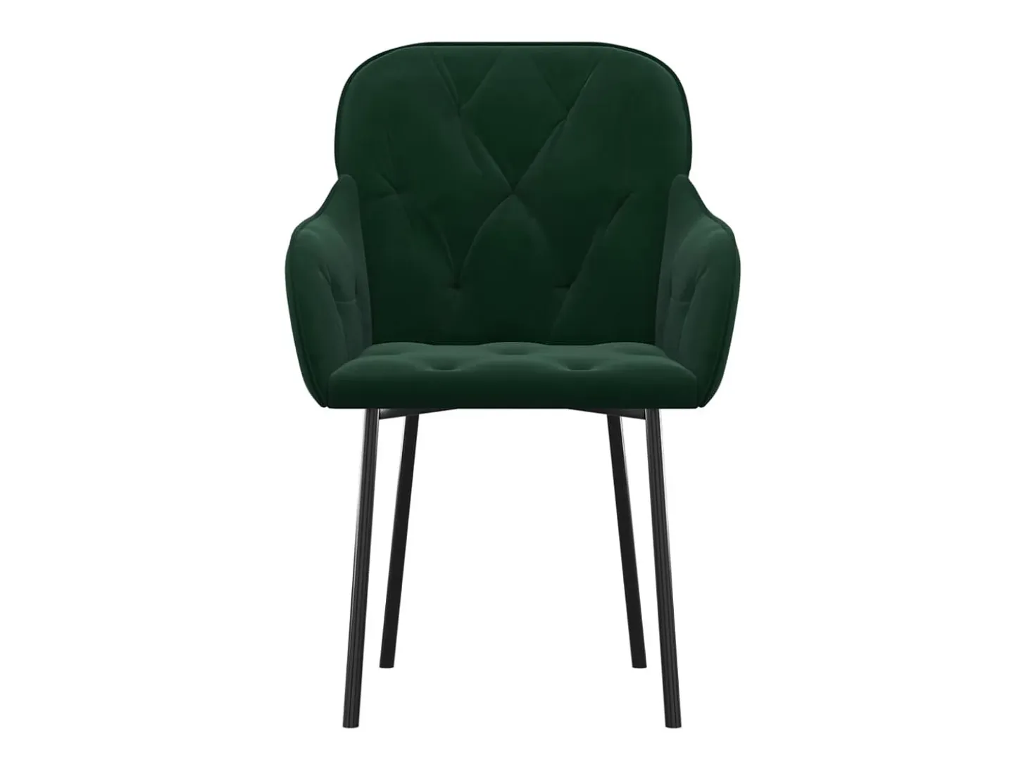 Sillas de comedor 2 unidades terciopelo verde oscuro