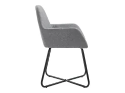 Sillas de comedor 6 unidades tela gris claro
