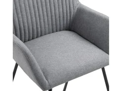 Sillas de comedor 6 unidades tela gris claro