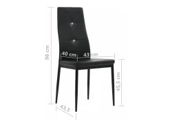 Sillas de comedor 2 unidades cuero sintético negro