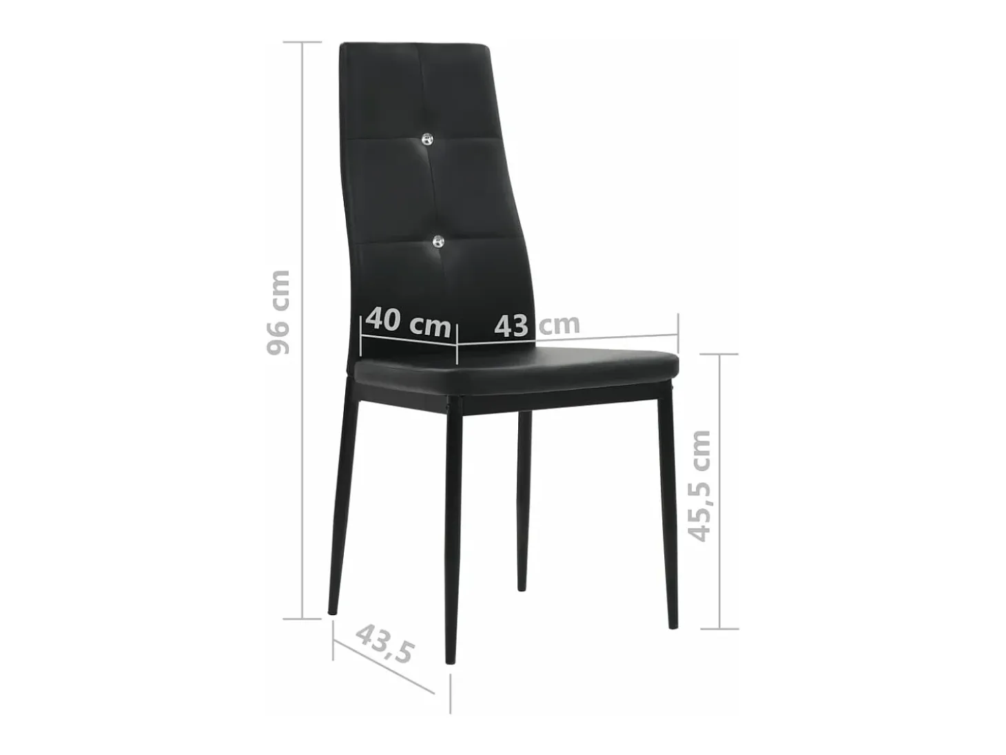 Sillas de comedor 2 unidades cuero sintético negro