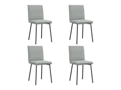 Sillas de comedor 4 unidades terciopelo gris claro