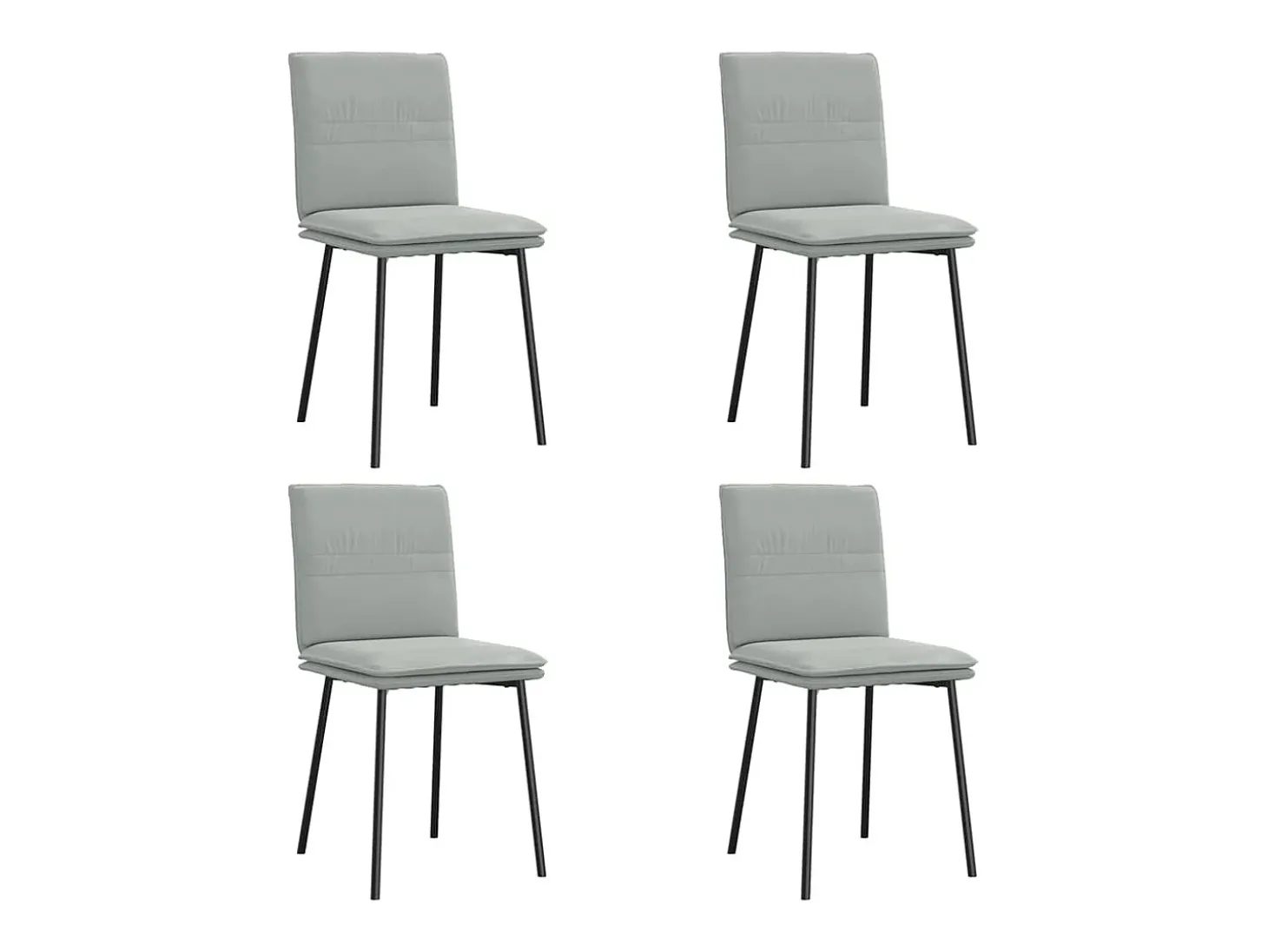 Sillas de comedor 4 unidades terciopelo gris claro