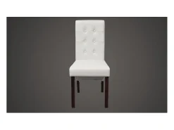 Sillas de comedor 4 unidades cuero sintético blanco