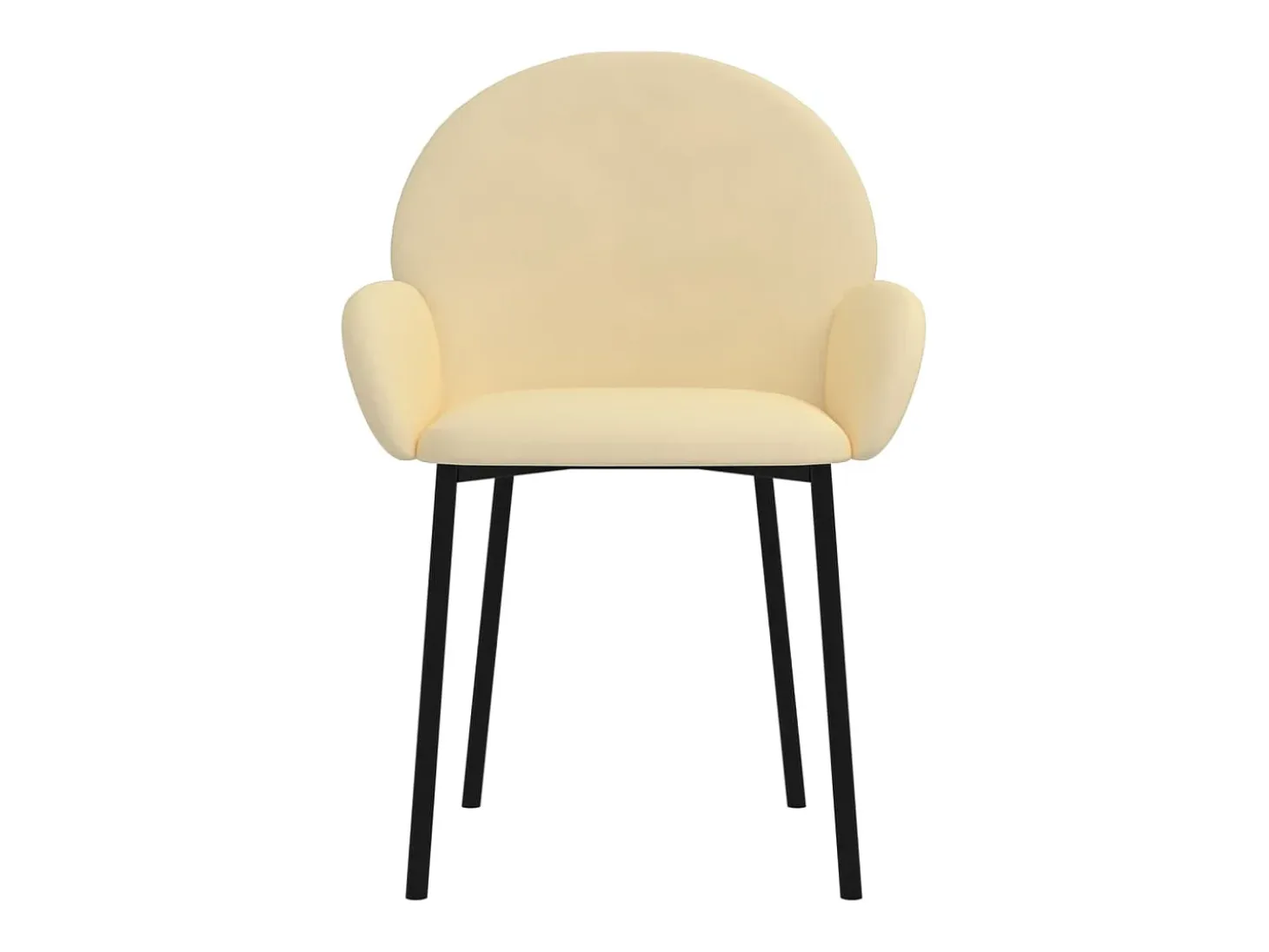 Sillas de comedor 2 unidades terciopelo crema
