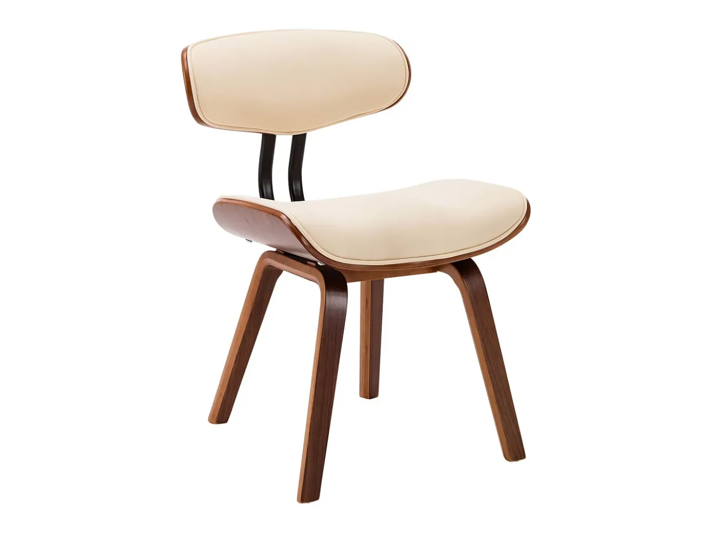 Sillas de comedor 4 unidades madera curvada y cuero sintético