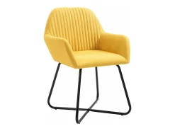 Sillas de comedor 2 unidades tela amarillo