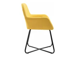 Sillas de comedor 2 unidades tela amarillo