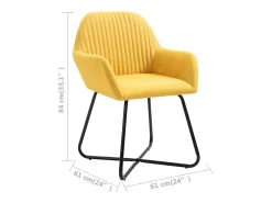 Sillas de comedor 2 unidades tela amarillo