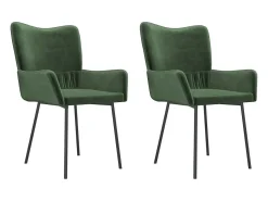 Sillas de comedor 2 unidades terciopelo verde oscuro