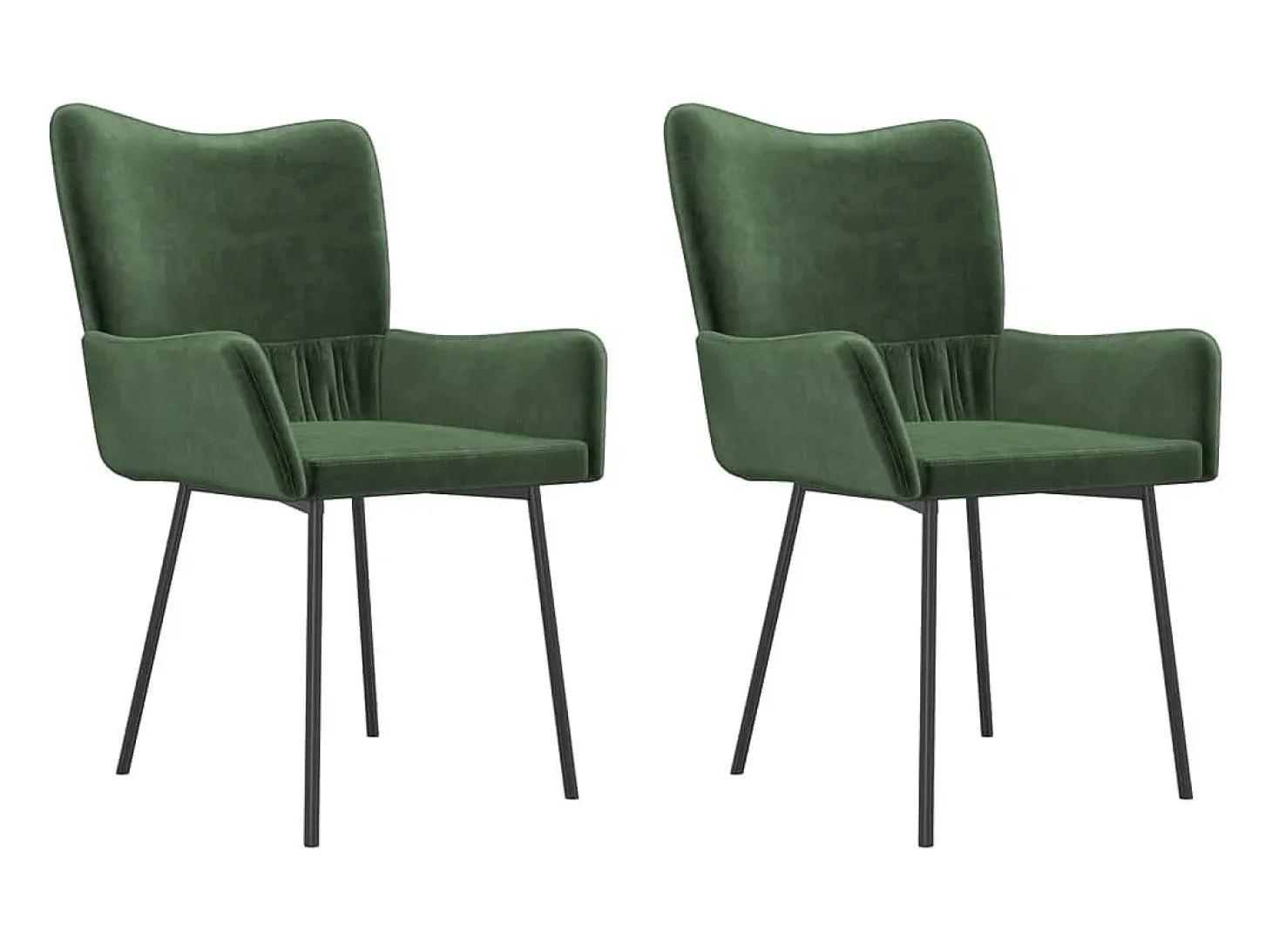 Sillas de comedor 2 unidades terciopelo verde oscuro