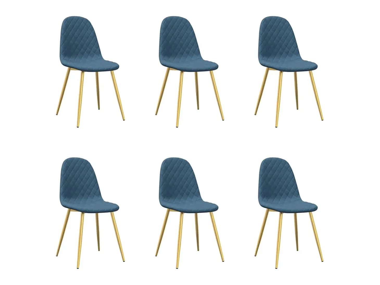 Sillas de comedor 6 unidades terciopelo azul