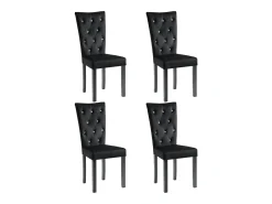 Sillas de comedor 4 unidades terciopelo negro