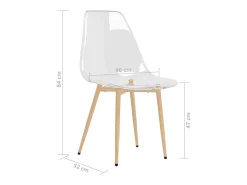 Sillas de comedor 2 unidades transparente PET