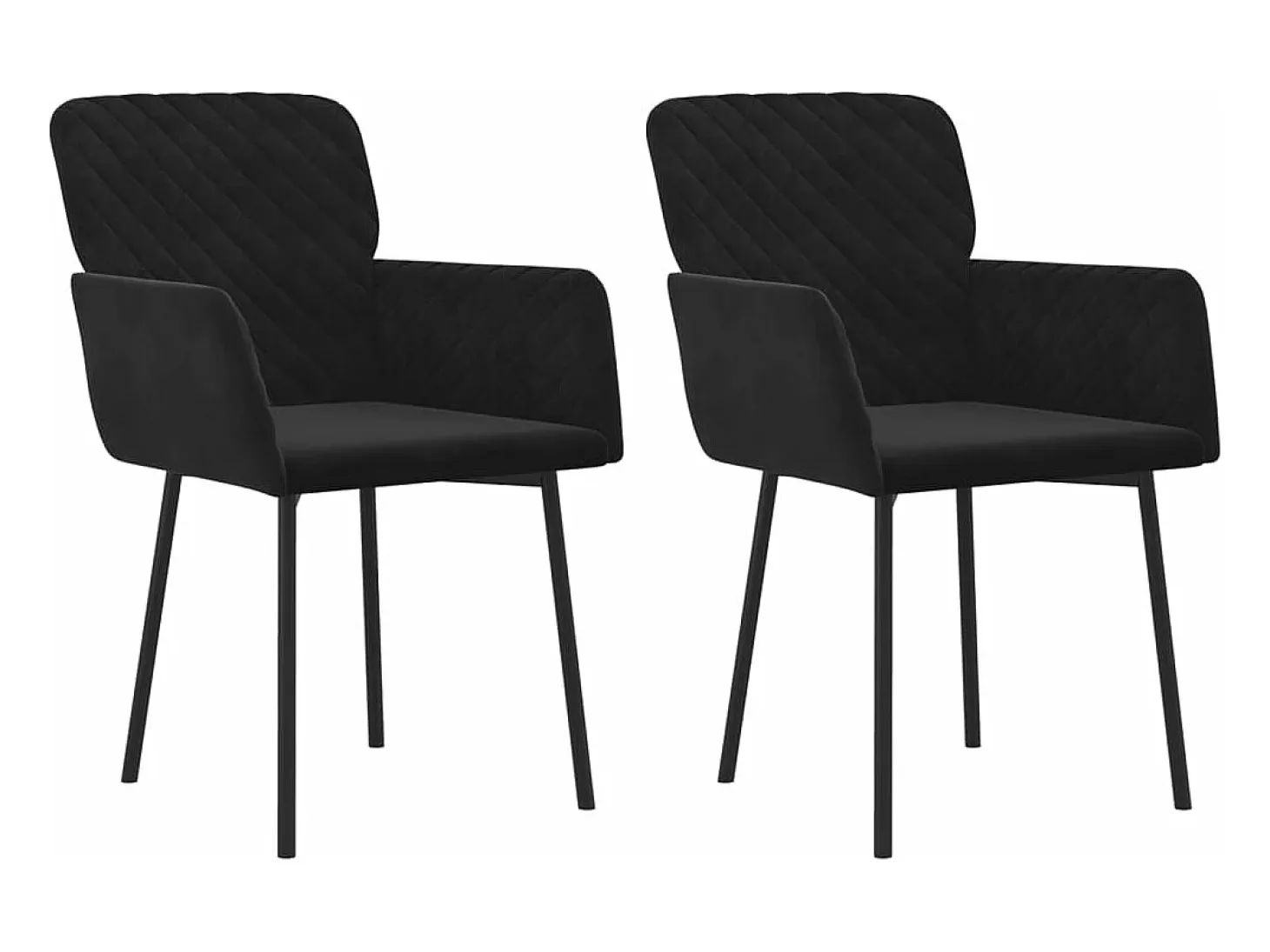 Sillas de comedor 2 unidades terciopelo negro