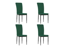 Sillas de comedor 4 unidades terciopelo verde oscuro
