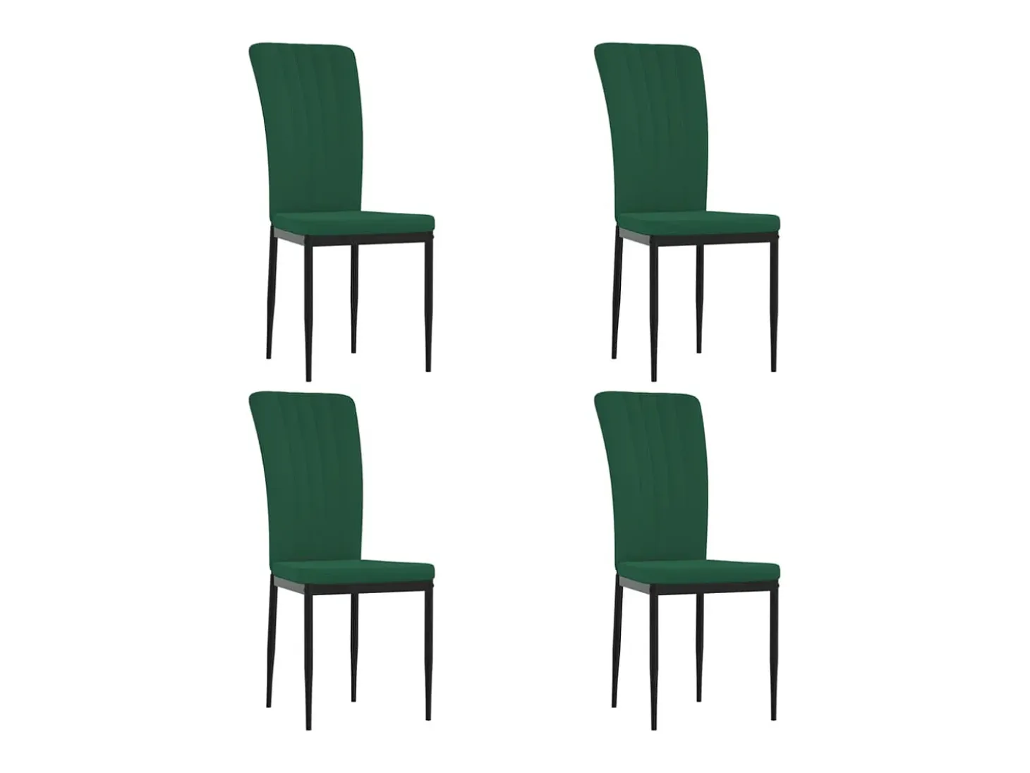 Sillas de comedor 4 unidades terciopelo verde oscuro