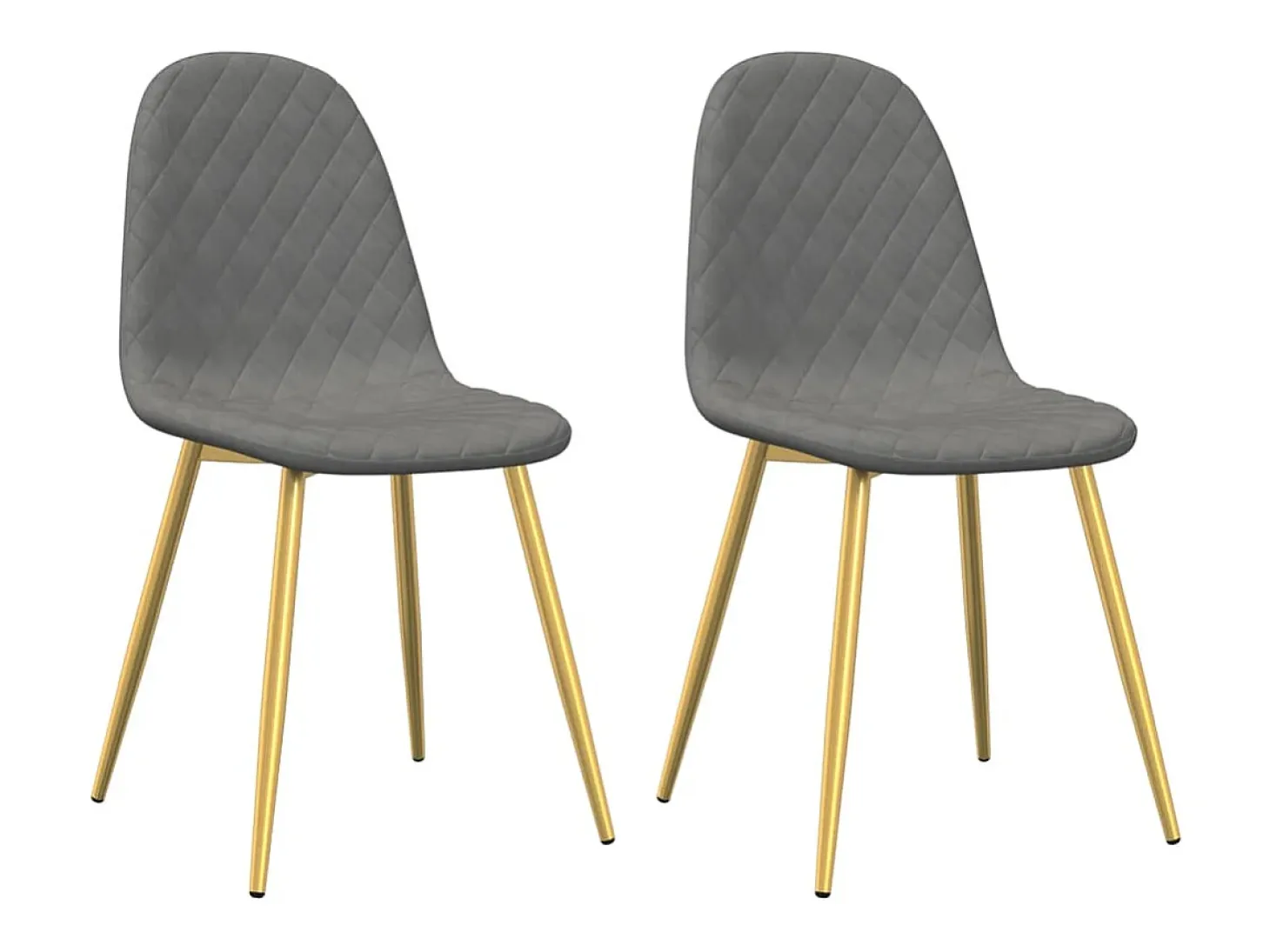 Sillas de comedor 2 unidades de terciopelo gris claro