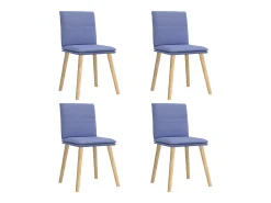 Sillas de comedor 4 unidades tela azul jeans