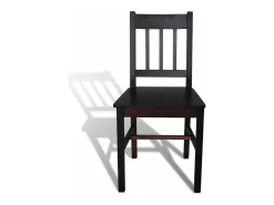 Sillas de comedor 4 unidades madera de pino marrón oscuro