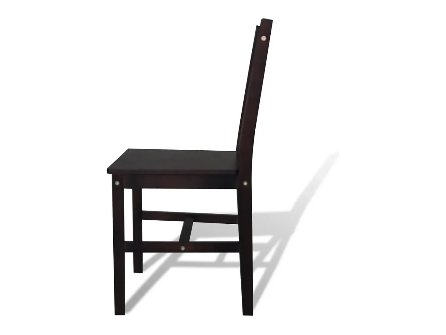 Sillas de comedor 4 unidades madera de pino marrón oscuro