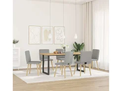 Sillas de comedor 6 unidades tela gris nube