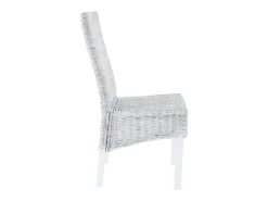 Sillas de comedor 4 unidades ratán Kubu y madera mango marrón